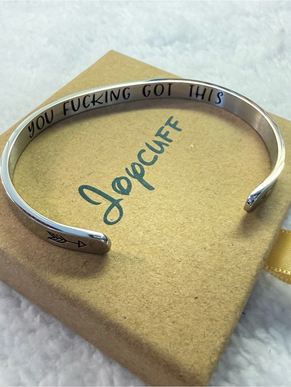 Silver Motivational Cuff Bracelet - "You Fu*#ing Got This" by Joycuff - NWT